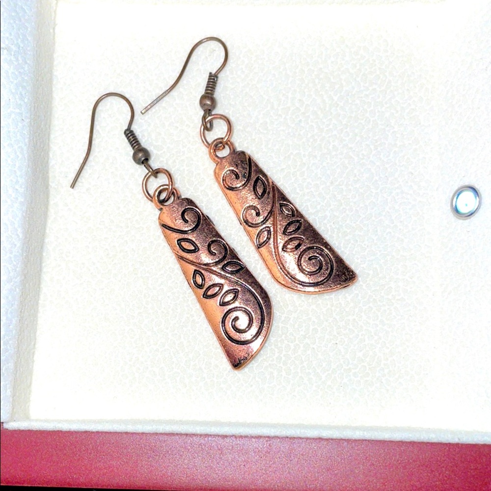 Elegant Copper Swirl Earrings